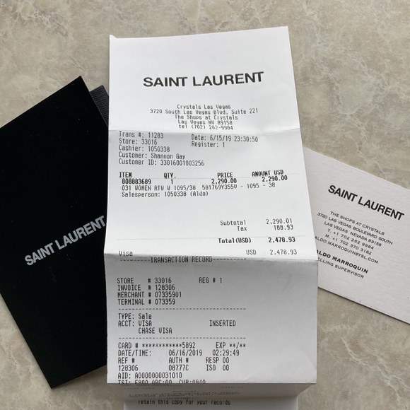 Saint Laurent Tie Neck Black & White Polka Dot Mini Dress - Picture 10 of 10